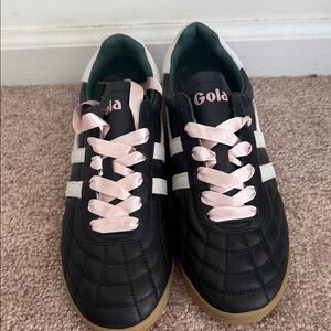 Gola Women's Black Sneakers with Pink and White Details